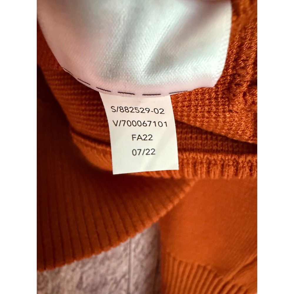 Athleta Sequoia Cardigan‎ Cropped Full Zip Burnt Orange Minimalist Fall Small - Picture 6 of 6
